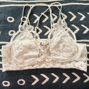 Francesca’s White Lace Strappy Bralette